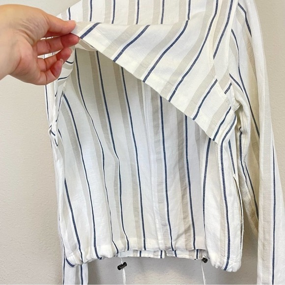 Rails Rowen Coco Striped Linen Blend Utility Short‎ Jacket Size Small - Picture 10 of 15